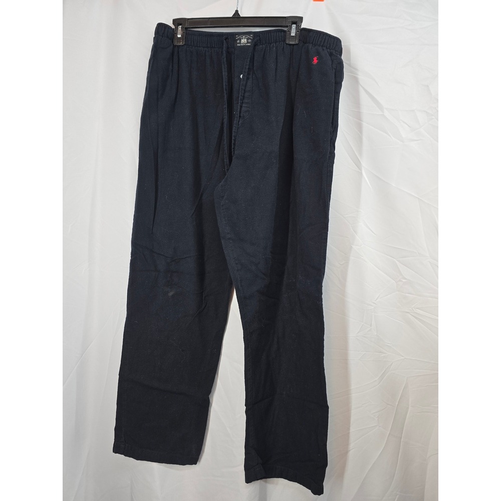 Polo Ralph Lauren Mens XL Black Flannel Pajama‎ Pants Cotton Lounge Sleepwear